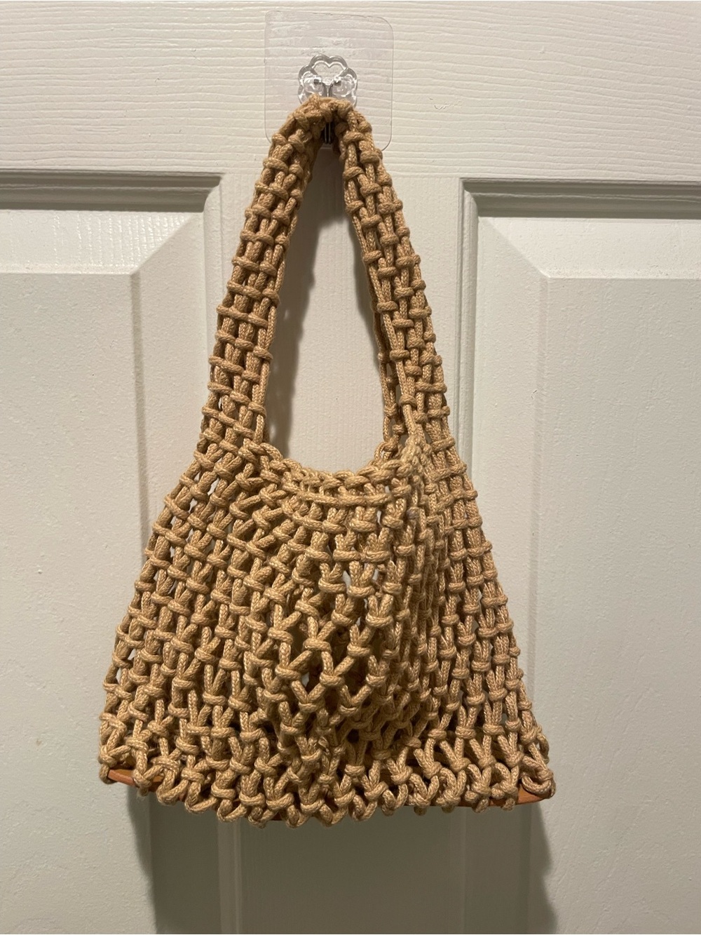 Handcrafted Woven Shoulder Bag in Tan